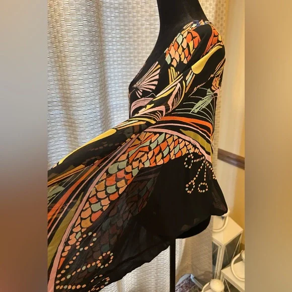 Free People “Beneath the Sea” Batman Wing Top Blouse - Picture 11 of 16